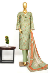 Bin Saeed Stitched 3 Piece Exclusive Printed Lawn Vol-14 Suit-LSM-3267-PISTA