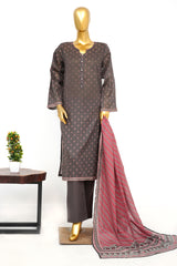 Bin Saeed Stitched 3 Piece Exclusive Printed Lawn Vol-14 Suit-LSM-3268-GREY