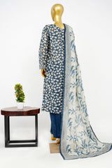 Bin Saeed Stitched 3 Piece Exclusive Printed Lawn Vol-14 Suit-LSM-3269-BLUE