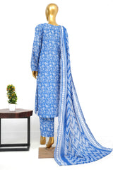 Bin Saeed Stitched 3 Piece Exclusive Printed Lawn Vol-14 Suit-LSM-3270-BLUE