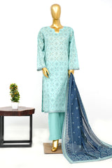 Bin Saeed Stitched 3 Piece Exclusive Printed Lawn Vol-14 Suit-LSM-3272-FEROZI