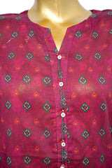 Bin Saeed Stitched 3 Piece Exclusive Printed Lawn Vol-14 Suit-LSM-3280-MAROON