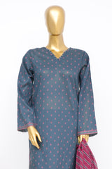 Bin Saeed Stitched 3 Piece Exclusive Printed Lawn Vol-14 Suit-LSM-3286-N.BLUE
