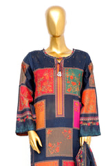 Bin Saeed Stitched 3 Piece Exclusive Printed Lawn Vol-14 Suit-LSM-3288-N.BLUE