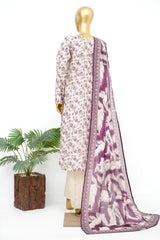 Bin Saeed Stitched 3 Piece Exclusive Printed Lawn Vol-14 Suit-LSM-3293-CREAM