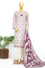 Bin Saeed Stitched 3 Piece Exclusive Printed Lawn Vol-14 Suit-LSM-3293-CREAM