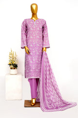 Bin Saeed Stitched 3 Piece Exclusive Printed Lawn Vol-15 Suit-LSM-3298-PURPLE