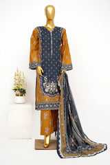 Bin Saeed Stitched 3 Piece Exclusive Printed Lawn Vol-15 Suit-LSM-3300-BLACK
