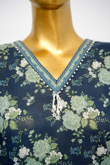 Bin Saeed Stitched 3 Piece Exclusive Printed Lawn Vol-15 Suit-LSM-3302-BLUE