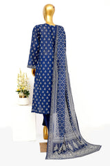 Bin Saeed Stitched 3 Piece Exclusive Printed Lawn Vol-15 Suit-LSM-3303-BLUE