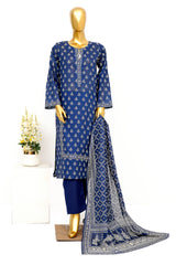 Bin Saeed Stitched 3 Piece Exclusive Printed Lawn Vol-15 Suit-LSM-3303-BLUE