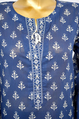 Bin Saeed Stitched 3 Piece Exclusive Printed Lawn Vol-15 Suit-LSM-3303-BLUE