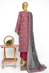Bin Saeed Stitched 3 Piece Exclusive Printed Lawn Vol-15 Suit-LSM-3310-RUST
