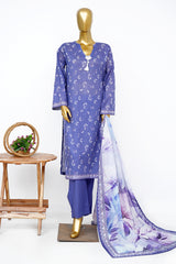 Bin Saeed Stitched 3 Piece Exclusive Printed Lawn Vol-15 Suit-LSM-3311-PURPLE