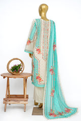 Bin Saeed Stitched 3 Piece Exclusive Printed Lawn Vol-15 Suit-LSM-3312-GREEN