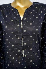 Bin Saeed Stitched 3 Piece Exclusive Printed Lawn Vol-15 Suit-LSM-3313-BLACK