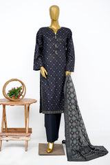 Bin Saeed Stitched 3 Piece Exclusive Printed Lawn Vol-15 Suit-LSM-3313-BLACK
