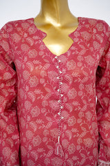 Bin Saeed Stitched 3 Piece Exclusive Printed Lawn Vol-15 Suit-LSM-3318-PINK