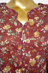 Bin Saeed Stitched 3 Piece Exclusive Printed Lawn Vol-15 Suit-LSM-3319-MAROON