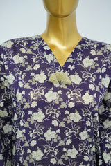 Bin Saeed Stitched 3 Piece Exclusive Printed Lawn Vol-15 Suit-LSM-3326-PURPLE