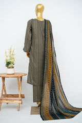 Bin Saeed Stitched 3 Piece Exclusive Printed Lawn Vol-15 Suit-LSM-3332-BLACK