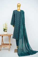 Bin Saeed Stitched 3 Piece Exclusive Printed Lawn Vol-15 Suit-LSM-3337-TEAL