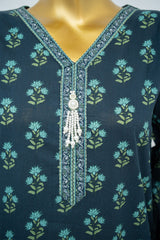Bin Saeed Stitched 3 Piece Exclusive Printed Lawn Vol-15 Suit-LSM-3343-BLUE