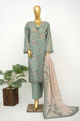 Bin Saeed Stitched 3 Piece Exclusive Printed Lawn Vol-16 Suit-LSM-3347-GREY