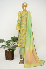Bin Saeed Stitched 3 Piece Exclusive Printed Lawn Vol-16 Suit-LSM-3350-PISTA