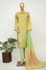 Bin Saeed Stitched 3 Piece Exclusive Printed Lawn Vol-16 Suit-LSM-3350-PISTA