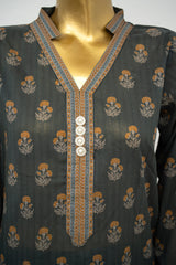 Bin Saeed Stitched 3 Piece Exclusive Printed Lawn Vol-16 Suit-LSM-3352-BLACK