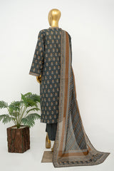Bin Saeed Stitched 3 Piece Exclusive Printed Lawn Vol-16 Suit-LSM-3352-BLACK