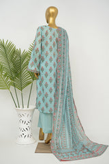 Bin Saeed Stitched 3 Piece Exclusive Printed Lawn Vol-16 Suit-LSM-3355-FEROZI