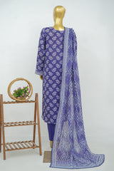 Bin Saeed Stitched 3 Piece Exclusive Printed Lawn Vol-16 Suit-LSM-3359-PURPLE