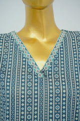 Bin Saeed Stitched 3 Piece Exclusive Printed Lawn Vol-16 Suit-LSM-3362-BLUE