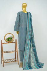 Bin Saeed Stitched 3 Piece Exclusive Printed Lawn Vol-16 Suit-LSM-3362-BLUE