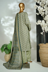 Bin Saeed Stitched 3 Piece Exclusive Printed Lawn Vol-16 Suit-LSM-3380-GRAY