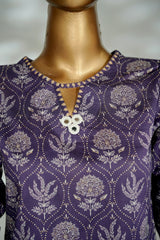 Bin Saeed Stitched 3 Piece Exclusive Printed Lawn Vol-16 Suit-LSM-3381-PURPLE