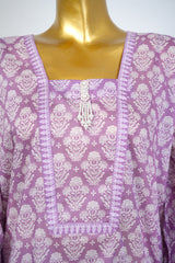 Bin Saeed Stitched 3 Piece Exclusive Printed Lawn Vol-17 Suit-LSM-3387-PURPLE