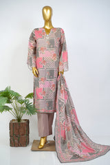 Bin Saeed Stitched 3 Piece Exclusive Printed Lawn Vol-17 Suit-LSM-3390-MULTI