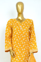 Bin Saeed Stitched 3 Piece Exclusive Printed Lawn Vol-17 Suit-LSM-3396-YELLOW