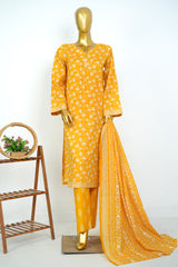 Bin Saeed Stitched 3 Piece Exclusive Printed Lawn Vol-17 Suit-LSM-3396-YELLOW
