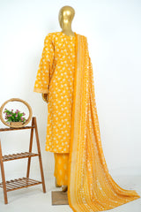 Bin Saeed Stitched 3 Piece Exclusive Printed Lawn Vol-17 Suit-LSM-3396-YELLOW
