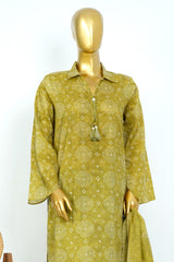 Bin Saeed Stitched 3 Piece Exclusive Printed Lawn Vol-17 Suit-LSM-3397-GREEN