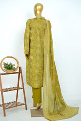 Bin Saeed Stitched 3 Piece Exclusive Printed Lawn Vol-17 Suit-LSM-3397-GREEN