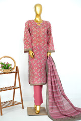 Bin Saeed Stitched 3 Piece Exclusive Printed Lawn Vol-17 Suit-LSM-3398-PINK