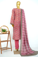 Bin Saeed Stitched 3 Piece Exclusive Printed Lawn Vol-17 Suit-LSM-3398-PINK