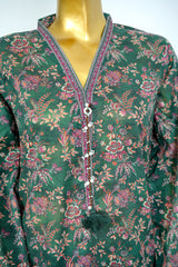 Bin Saeed Stitched 3 Piece Exclusive Printed Lawn Vol-17 Suit-LSM-3400-GREEN