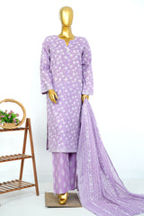 Bin Saeed Stitched 3 Piece Exclusive Printed Lawn Vol-17 Suit-LSM-3401-PURPLE