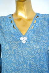 Bin Saeed Stitched 3 Piece Exclusive Printed Lawn Vol-17 Suit-LSM-3404-BLUE